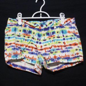 G:21, size 11, colorful tie dye shorts, GUC